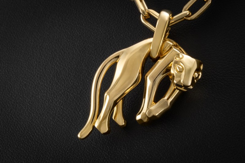 Panthère de Cartier Collier Spartacus Kette Anhänger 750er Gold Full Set 