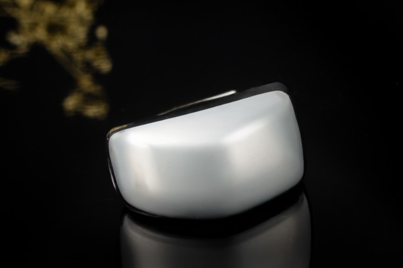 Cartier Ring Nouvelle Vague 1997 Breit und hochglänzend in Weißgold 750 