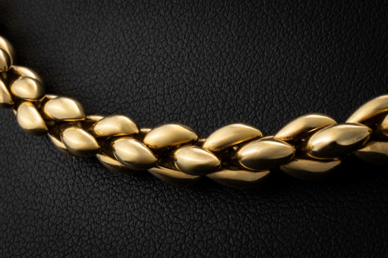 Cartier Collier Vintage Halskette Massiver Klassiker in 750er Gelbgold 