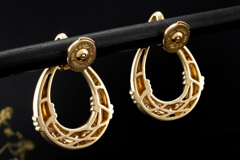 Cartier Trinity Vintage Ohrringe Hängeohrringe Diamanten in Gelbgold 750 