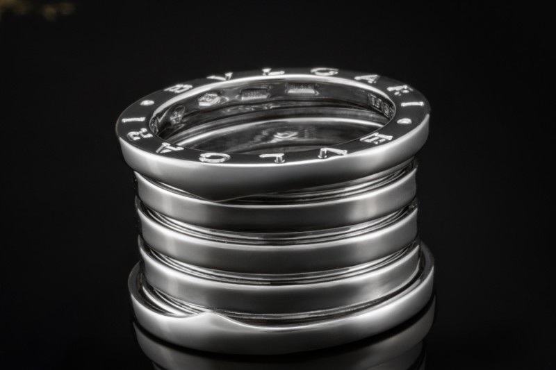 BVLGARI B.zero1 Ring 5-Band Modell Massiv in 750er Weißgold Größe 51 