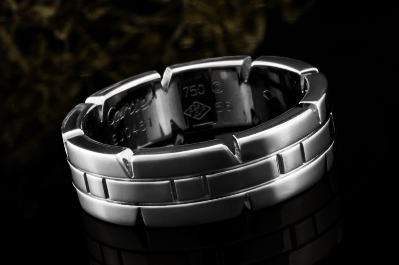 Cartier Tank Francaise Ring Klassisches Modell Bandring in Weißgold 750 