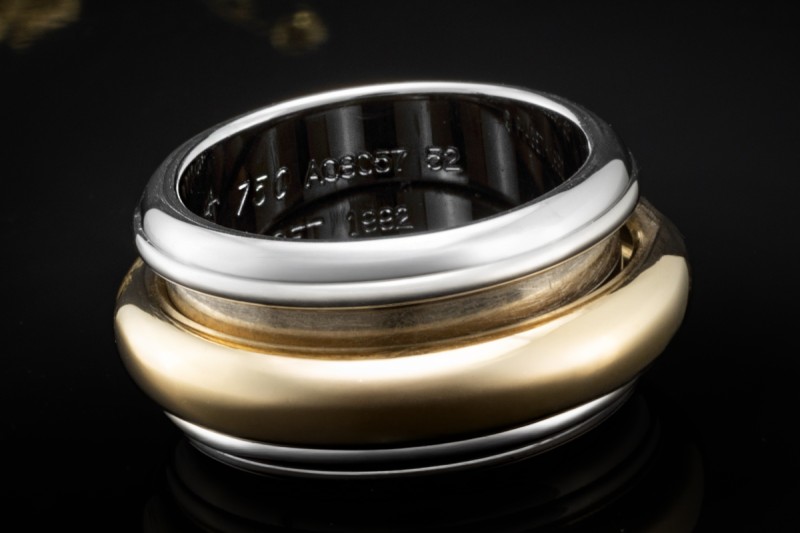 Piaget Ring Possession Drehring XL in 750er Gelbgold Weißgold Bicolor 