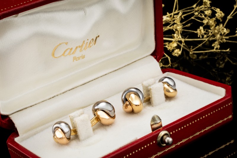 Cartier Manschettenknöpfe Trinity de Cartier Massiv 750er Gold Tricolor 