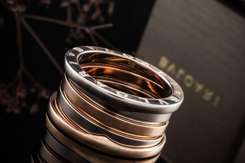 BVLGARI Ring B.zero1 4-Band Rosegold Weißgold Gelbgold 750 Gr 58 FullSet 