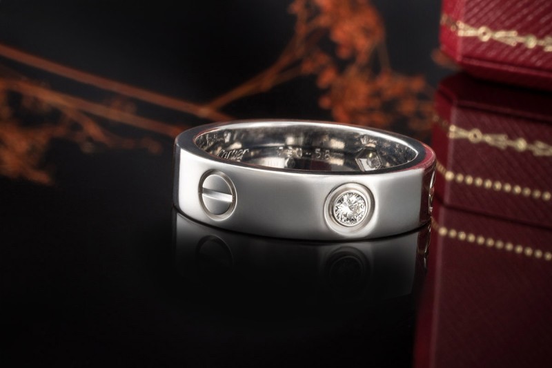Cartier Love Ring mit 3 Diamanten in 750er Weißgold Großes Modell 58 OVP 