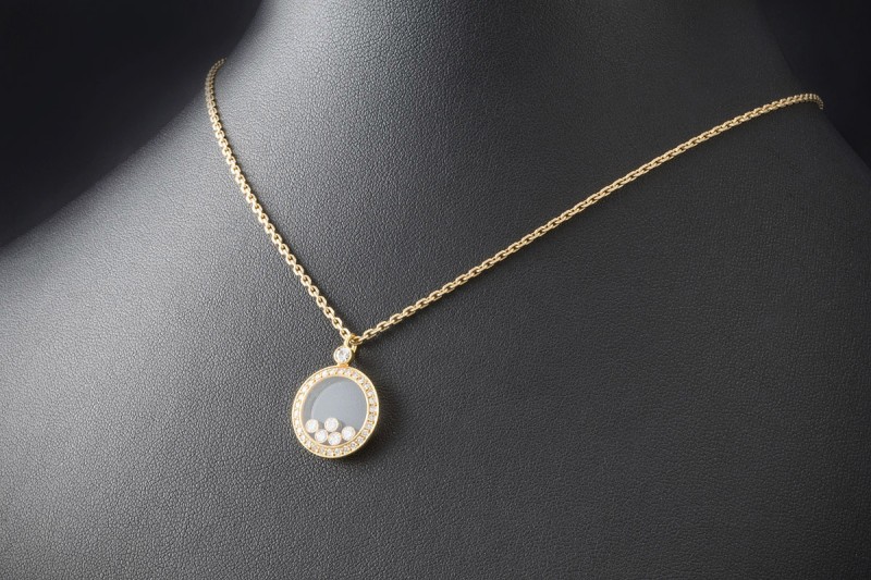 Chopard Happy Diamonds Anhänger Großes Modell Diamanten in Gelbgold 750 