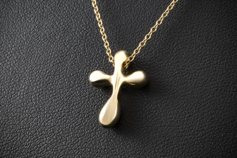 Tiffany & Co. Collier Kette Kreuz Elsa Peretti 51,5 cm in 750er Gelbgold 