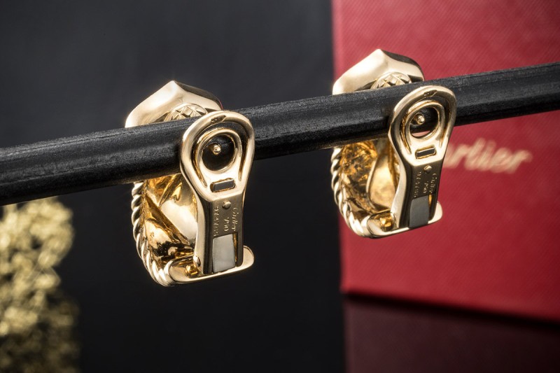 Cartier Ohrringe C de Cartier Clip Ohrstecker geflochten in Gelbgold 750 