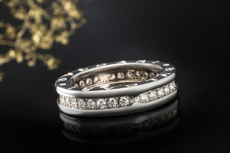 Bvlgari B.zero 1 Ring Memoire mit Diamanten in 750er Weißgold Größe 52 