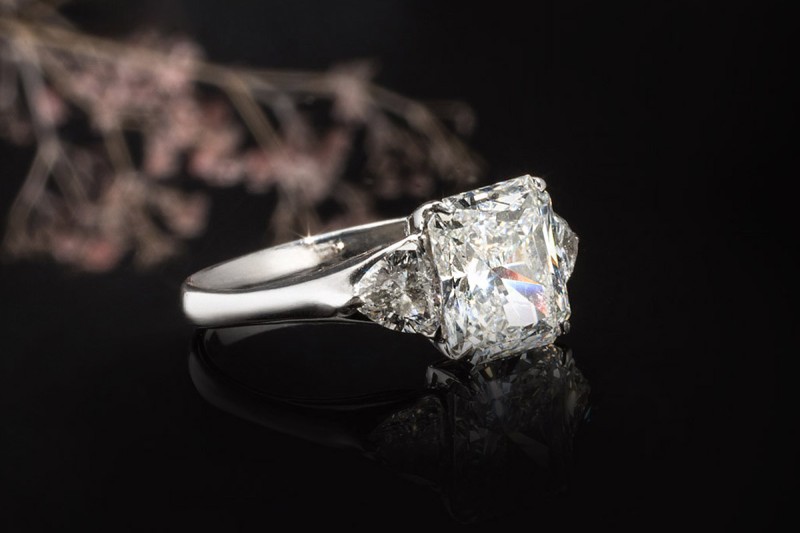 H.Stern Ring mit Diamant Radiant 2,5 Carat eckig Verlobungsring Weißgold 