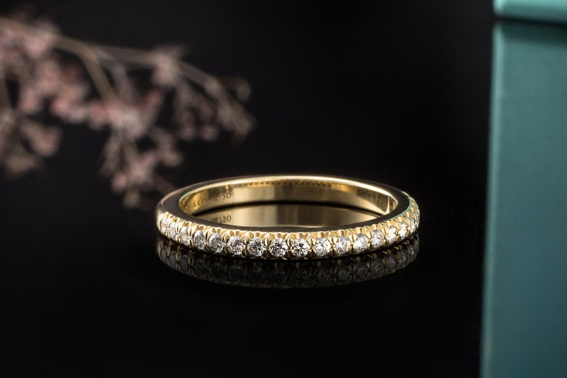 Tiffany & Co. Soleste Offener Eternity Ring Ehering 750er Gelbgold Gr 50 