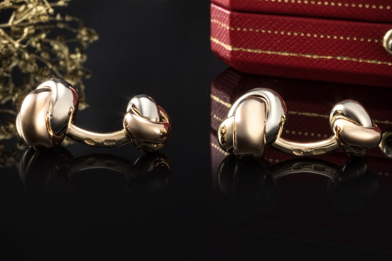 Cartier Manschettenknöpfe Trinity de Cartier Massiv 750er Gold Tricolor 