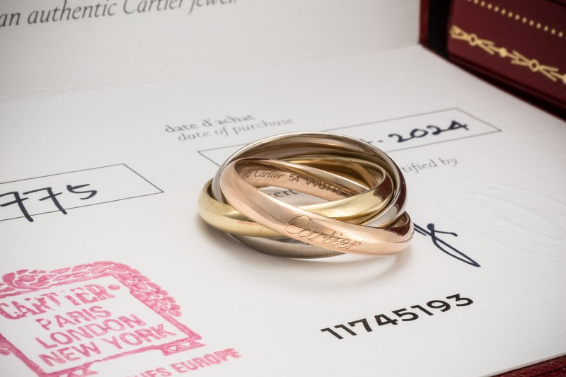 Trinity de Cartier Ring Klassisches Modell in Gold 750 Gr. 54 Full Set 