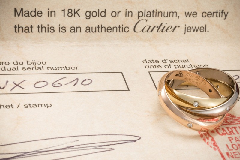 Cartier Trinity Ring Klassisch mit 15 Diamanten Gold 750 Gr. 53 Full Set 