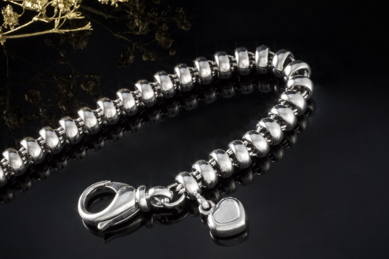 Chopard Armband Les Chaînes Herz Gliederarmband 16,5cm in 750er Weißgold 