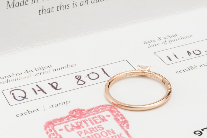 Etincelle de Cartier Ring mit Diamant im Smaragdschliff in Roségold 750 