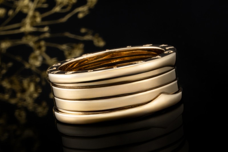 BVLGARI B.zero1 Ring 4-Band beweglich in 750er Gelbgold Massiv Größe 64 