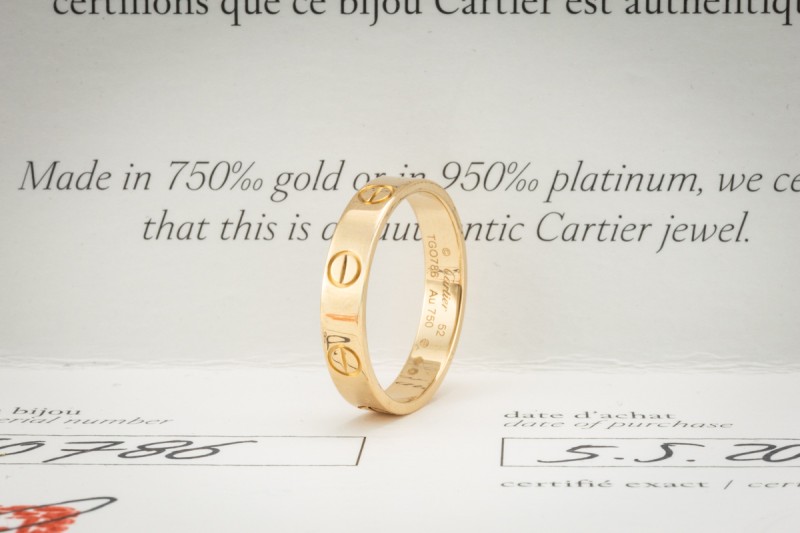 Cartier Love Ring Kleines Modell Massiv in 750er Gelbgold Größe 52 