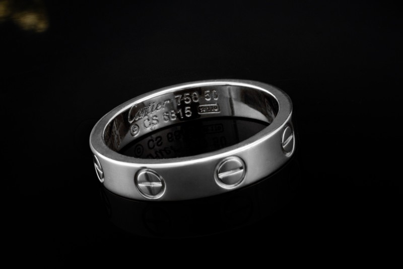 Cartier Love Ring Kleines Modell Schmal in Weißgold 750 Arbeit Größe 50 
