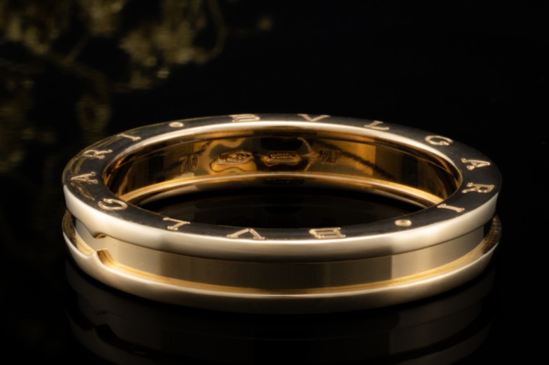 BVLGARI B.zero1 1-Band Ring Klassisch in 750er Gelbgold Sondergröße 70 