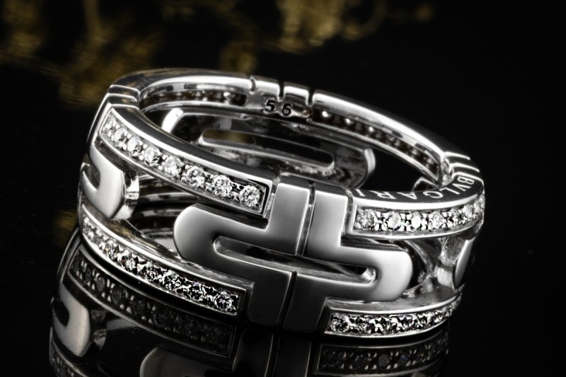 BVLGARI Parentesi Ring mit Diamanten in 750er Weißgold OVP Größe 56 