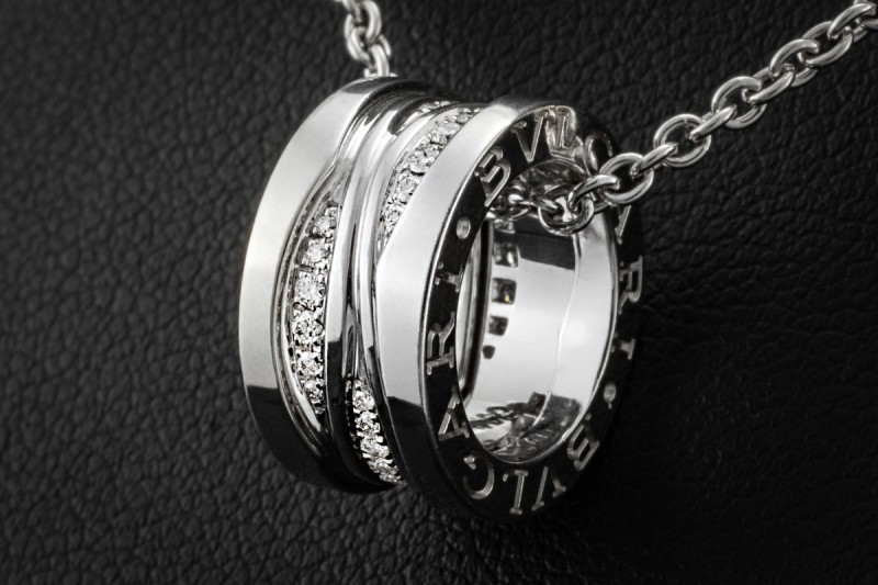 BVLGARI B.zero1 Collier Kette Design Legend Diamanten in 750er Weißgold 