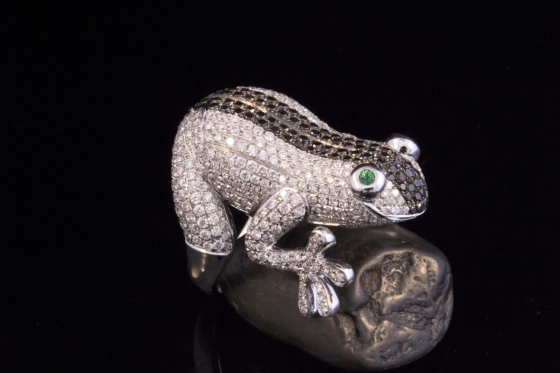 FROSCH Tier Motiv Ring mit Brillanten 750 Weißgold  