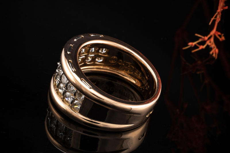 Cartier Ring Diamanten Brillanten geflochten in Platin 950 Rotgold 750 