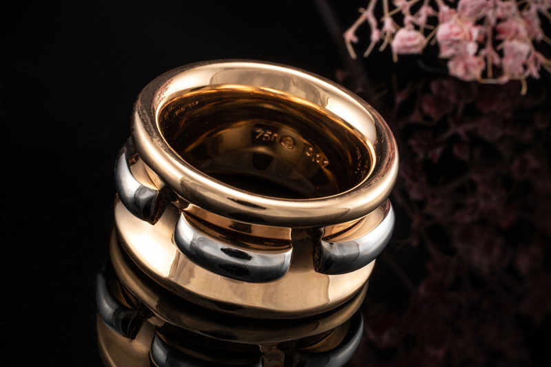 Odenwald Design Ring Pforzheim mit Diamanten Massiv in Rosegold Weißgold 