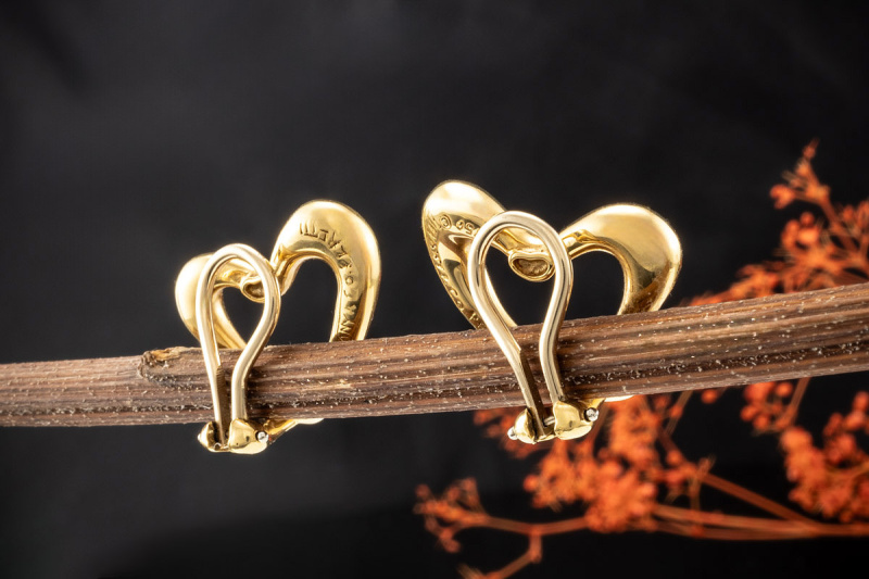 Tiffany & Co. Ohrringe Open Heart Elsa Peretti Ohrclips in Gelbgold 750 