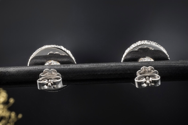 Ohrstecker Ohrringe Rund mit 146 Diamanten 3,07 Ct TW IF in Weißgold 750 