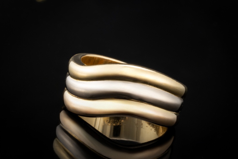 Cartier Trinity Stack Dreier Ring in 750er Roségold Gelbgold Weißgold 