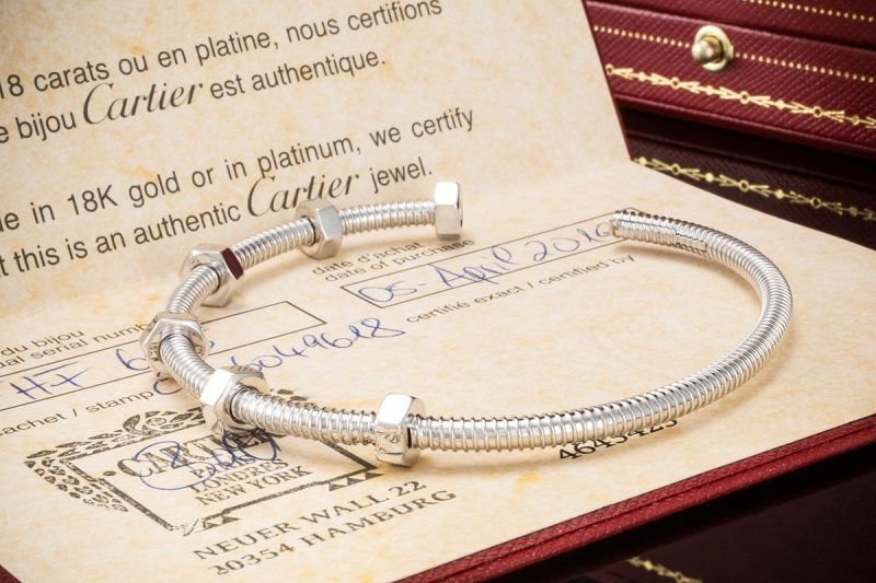 Ecrou de Cartier Armreif Armband mit Muttern in Weißgold Gr. 18 Full Set 