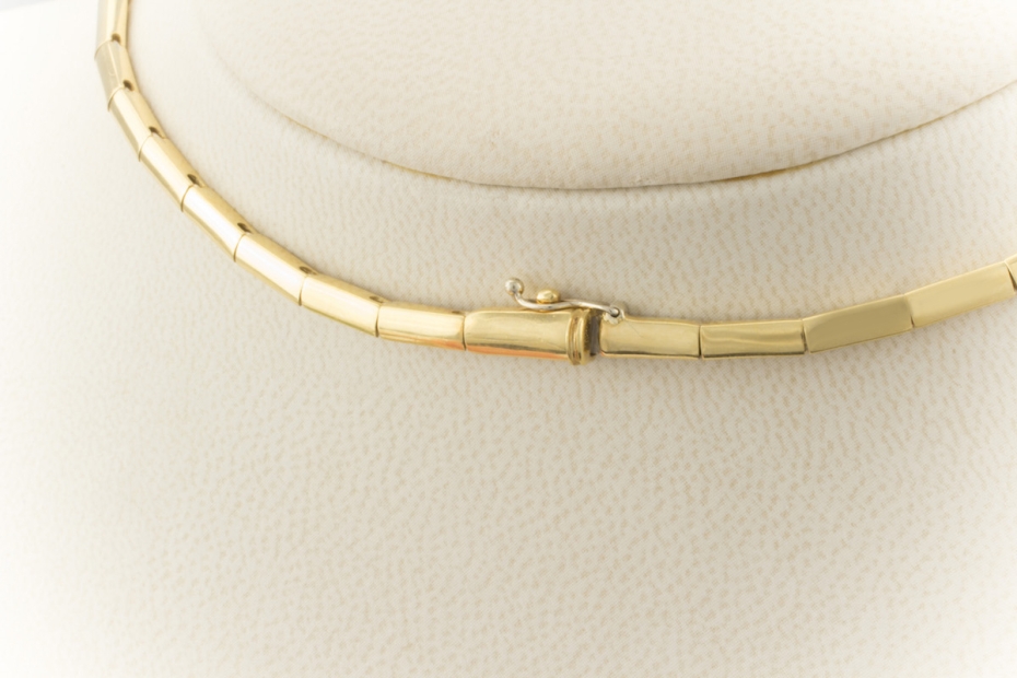 Brillantcollier Collier mit Brillanten in 750er Gelbgold Weißgold Bicolor 42 cm 