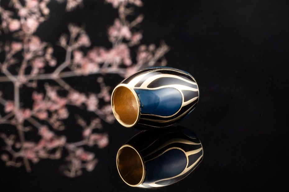 Wellendorff Ronde Anhänger Cinderella Blau Schwarz Diamant Gelbgold 750 