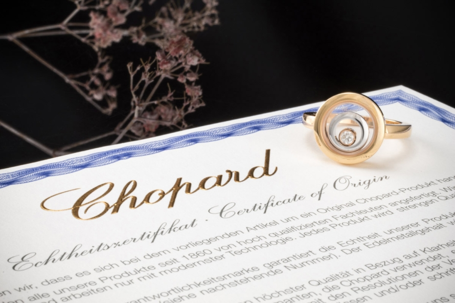 Chopard Ring Happy Spirit mit 1 Diamant Modell Roségold mit Weißgold 750 