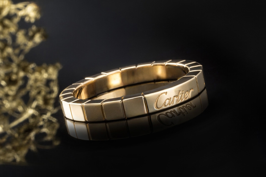 Cartier Lanières Ring Klassisch ohne Besatz in 750er Gelbgold Größe 59 