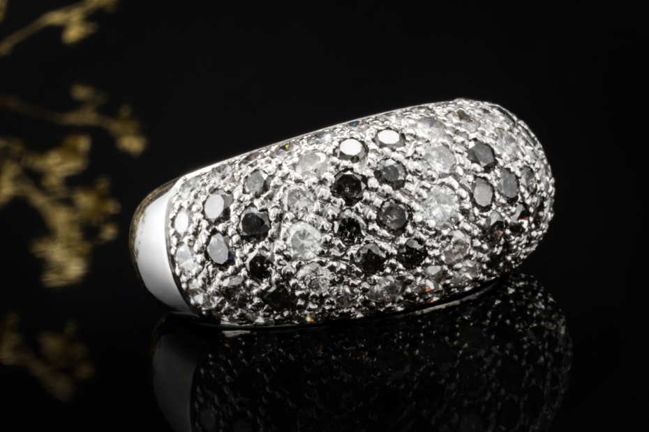 Cartier Ring Sauvage Métissage mit Diamanten Schwarz Weiß 750er Weißgold 