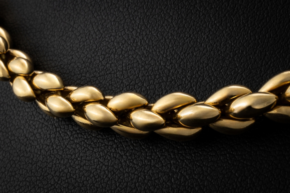 Cartier Collier Vintage Halskette Massiver Klassiker in 750er Gelbgold 