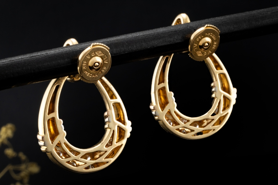 Cartier Trinity Vintage Ohrringe Hängeohrringe Diamanten in Gelbgold 750 