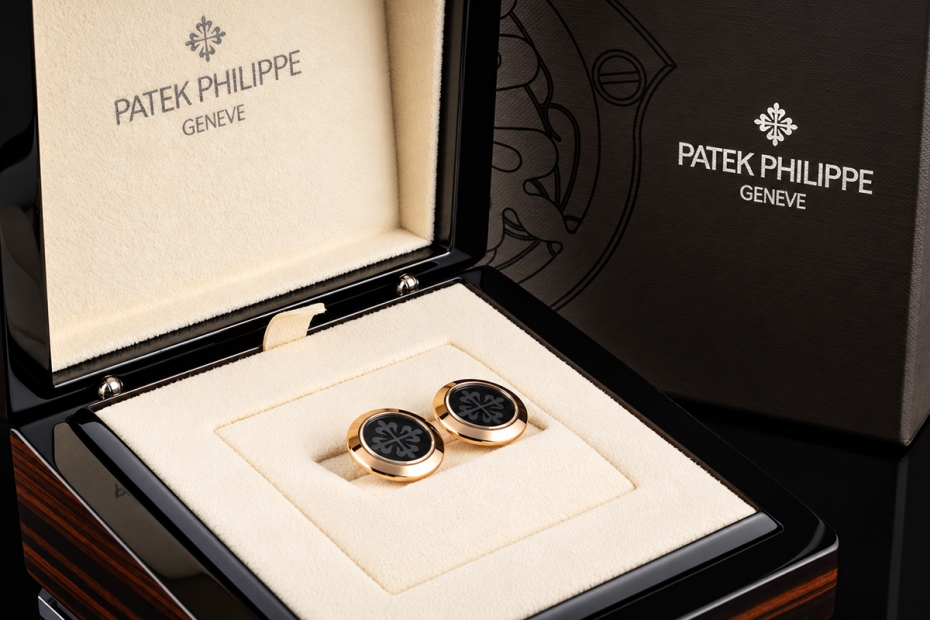 Patek Philippe Calatrava Manschettenknöpfe mit Onyx in Roségold 750 OVP 