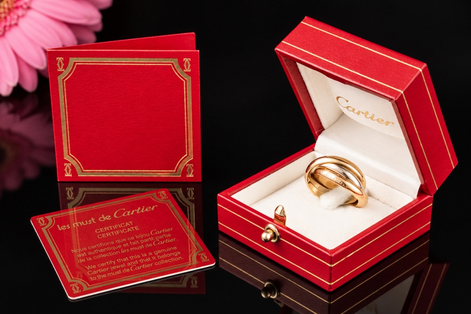 Trinity de Cartier Ring Klassisches Modell Gold Tricolor Gr. 53 Full Set 