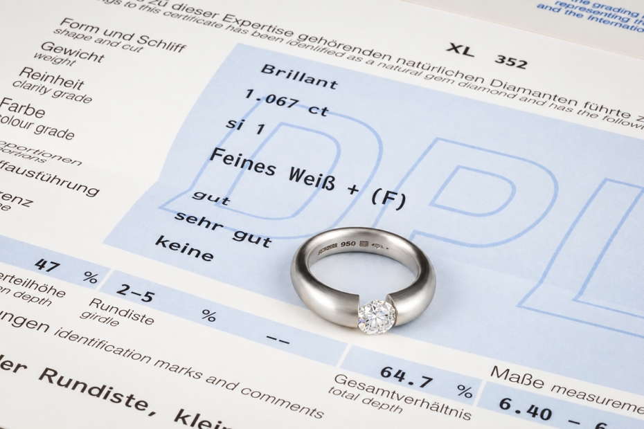 Niessing Spannring Solitär Ring Rund Diamant Brillant 1,06 Ct Platin 950 