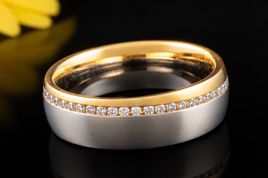 Christian Bauer Memoire Bandring mit Diamanten Platin 950 & Gelbgold 750 