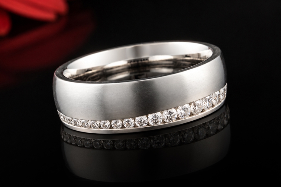 Christian Bauer Memoire Bandring mit Diamanten Seidenmatt in Platin 950 