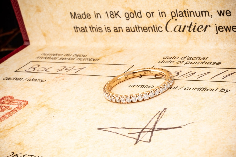 Etincelle de Cartier Ring Memoire Trauring Diamanten Rosegold OVP Gr. 51 
