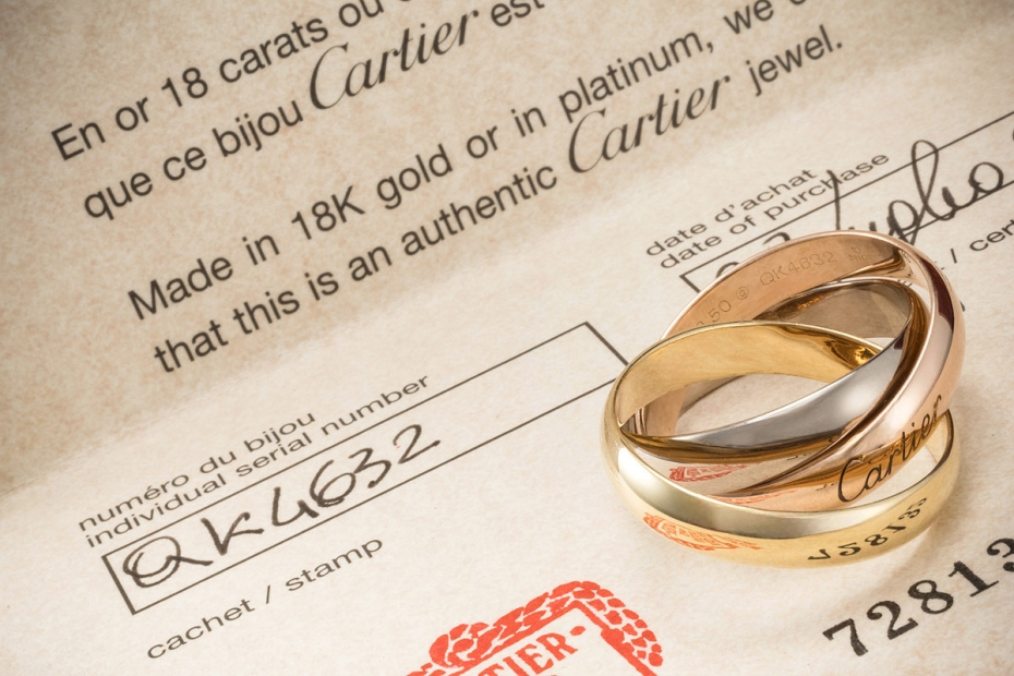 Trinity de Cartier Ring Großes Modell XL LM Gold Tricolor Gr 64 Full Set 