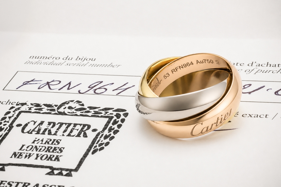 Trinity de Cartier Ring Klassisches großes Modell in 750er Gold Tricolor 