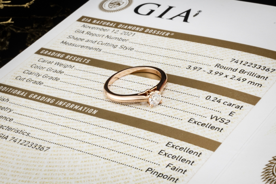 Cartier Solitär Ring 1895 mit Diamant 0,24 Carat Verlobungsring Roségold 
